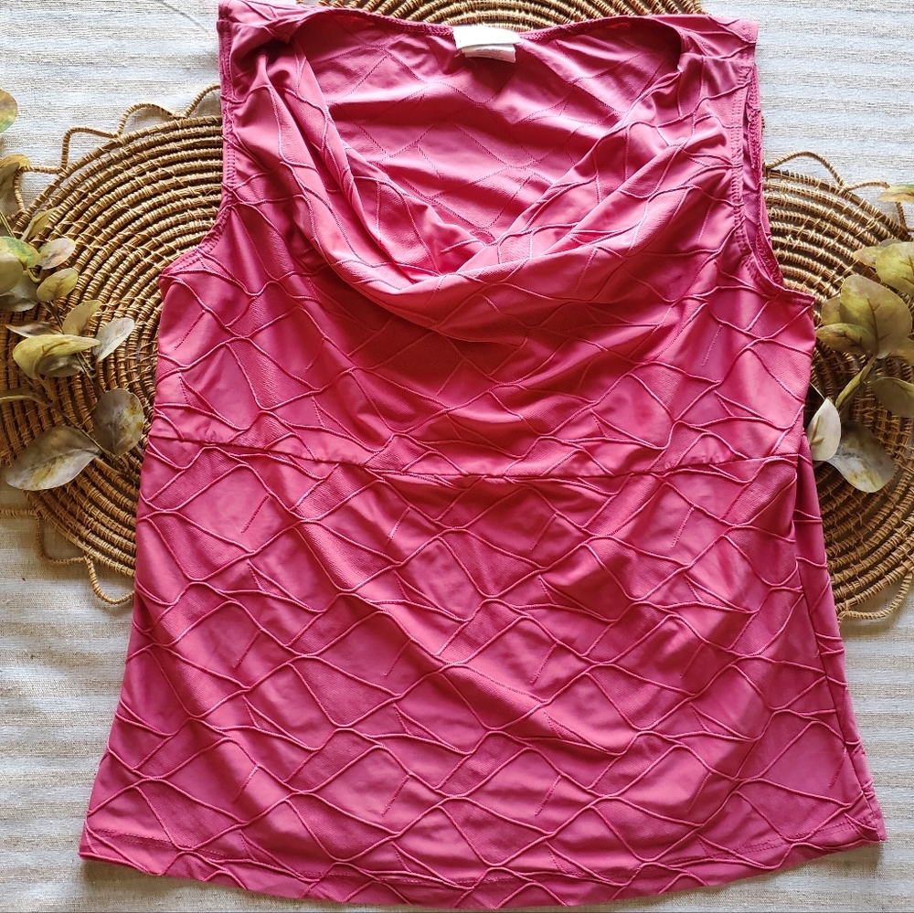 Y2K Hot Pink Cowl Neck Top